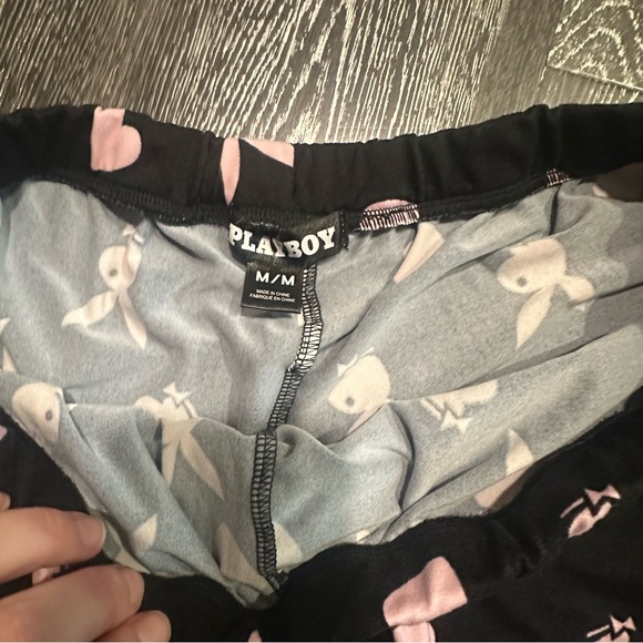 PLAYBOY Black and Pink Bunny Lounge Pants - Picture 3 of 5